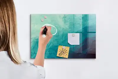 Magnetisch planbord van bedrukt glas met abstracte diepteprint