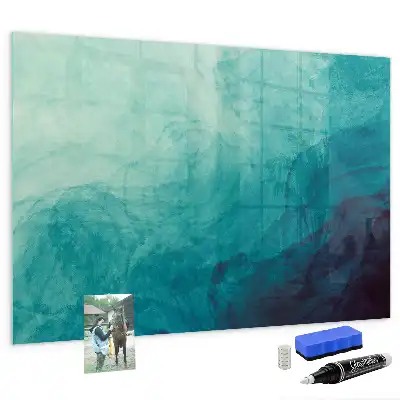Magnetisch planbord van bedrukt glas met abstracte diepteprint