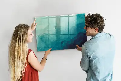 Magnetisch planbord van bedrukt glas met abstracte diepteprint