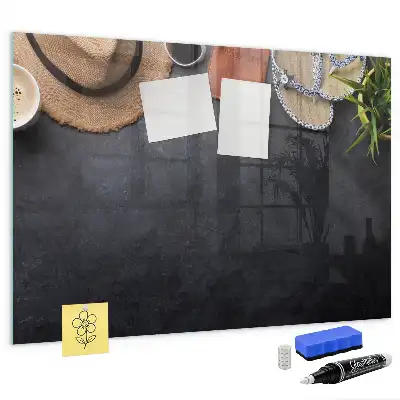 Glazen memobord met print inclusief neodymium magneten vakantie