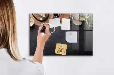 Glazen memobord met print inclusief neodymium magneten vakantie