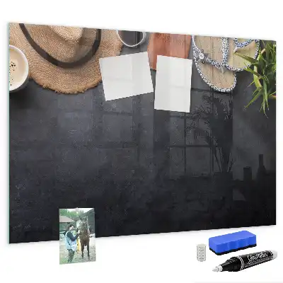 Glazen memobord met print inclusief neodymium magneten vakantie