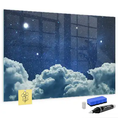 Magnetisch planbord voor de muur van bedrukt glas nachtelijke sfeer