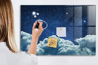 Magnetisch planbord voor de muur van bedrukt glas nachtelijke sfeer