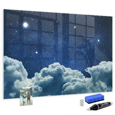 Magnetisch planbord voor de muur van bedrukt glas nachtelijke sfeer