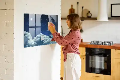 Magnetisch planbord voor de muur van bedrukt glas nachtelijke sfeer