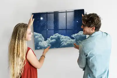 Magnetisch planbord voor de muur van bedrukt glas nachtelijke sfeer