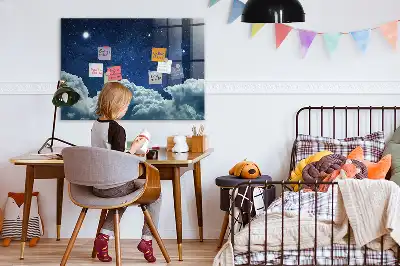Magnetisch planbord voor de muur van bedrukt glas nachtelijke sfeer