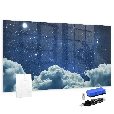 Magnetisch planbord voor de muur van bedrukt glas nachtelijke sfeer