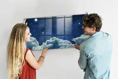 Magnetisch planbord voor de muur van bedrukt glas nachtelijke sfeer