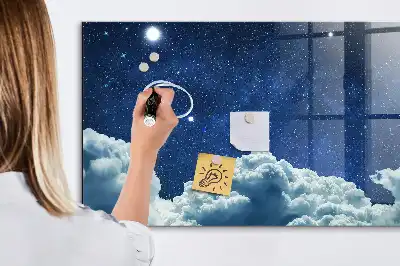 Magnetisch planbord voor de muur van bedrukt glas nachtelijke sfeer