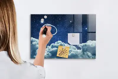 Magnetisch planbord voor de muur van bedrukt glas nachtelijke sfeer