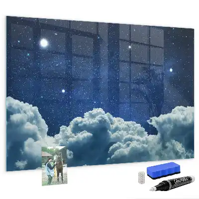 Magnetisch planbord voor de muur van bedrukt glas nachtelijke sfeer