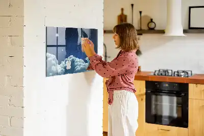 Magnetisch planbord voor de muur van bedrukt glas nachtelijke sfeer