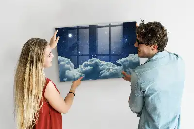 Magnetisch planbord voor de muur van bedrukt glas nachtelijke sfeer