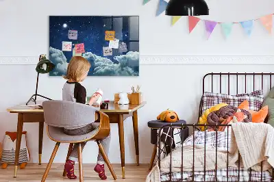 Magnetisch planbord voor de muur van bedrukt glas nachtelijke sfeer