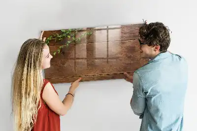 Magnetisch planbord van bedrukt glas rustiek hout design