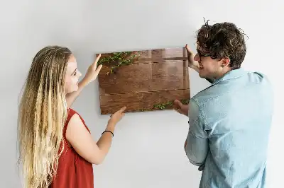 Magnetisch planbord van bedrukt glas rustiek hout design