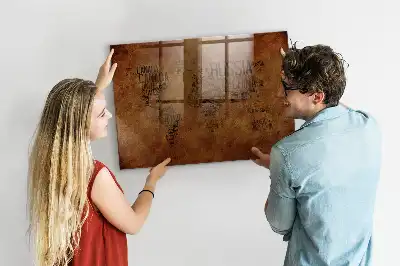 Magnetisch glazen planbord met wereldkaart met landnamen