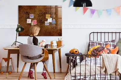 Magnetisch glazen planbord met wereldkaart met landnamen