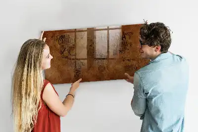 Magnetisch glazen planbord met wereldkaart met landnamen
