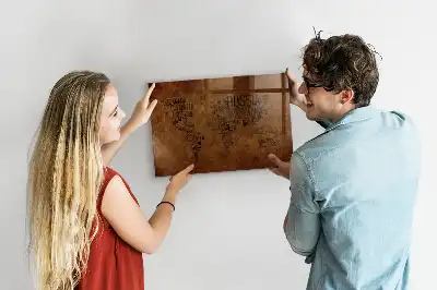 Magnetisch glazen planbord met wereldkaart met landnamen