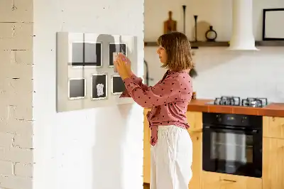Magnetisch planbord van bedrukt glas uitvoering retro frames