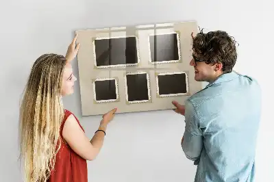 Magnetisch planbord van bedrukt glas uitvoering retro frames