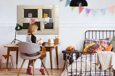 Magnetisch planbord van bedrukt glas uitvoering retro frames