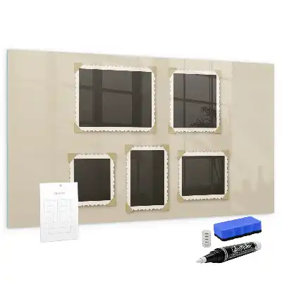 Magnetisch planbord van bedrukt glas uitvoering retro frames