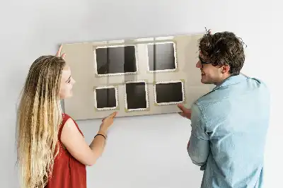 Magnetisch planbord van bedrukt glas uitvoering retro frames