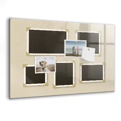 Magnetisch planbord van bedrukt glas uitvoering retro frames