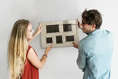 Magnetisch planbord van bedrukt glas uitvoering retro frames