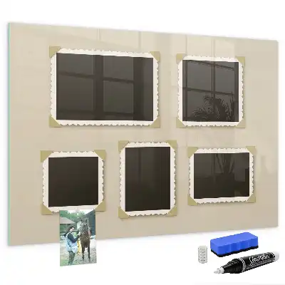 Magnetisch planbord van bedrukt glas uitvoering retro frames