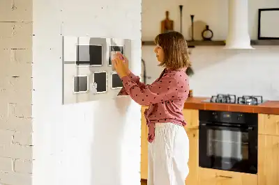 Magnetisch planbord van bedrukt glas uitvoering retro frames