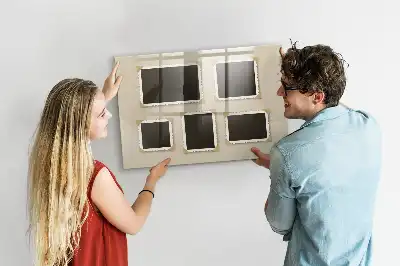 Magnetisch planbord van bedrukt glas uitvoering retro frames