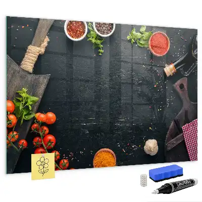 Magnetisch glazen planbord voor aan de muur bedrukt keukenaccessoire