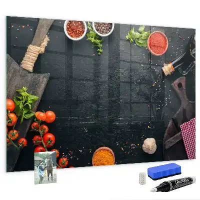 Magnetisch glazen planbord voor aan de muur bedrukt keukenaccessoire