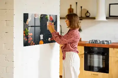 Magnetisch glazen planbord voor aan de muur bedrukt keukenaccessoire