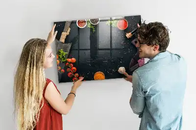 Magnetisch glazen planbord voor aan de muur bedrukt keukenaccessoire