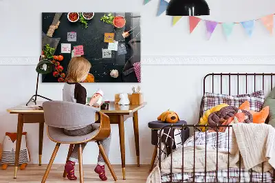 Magnetisch glazen planbord voor aan de muur bedrukt keukenaccessoire