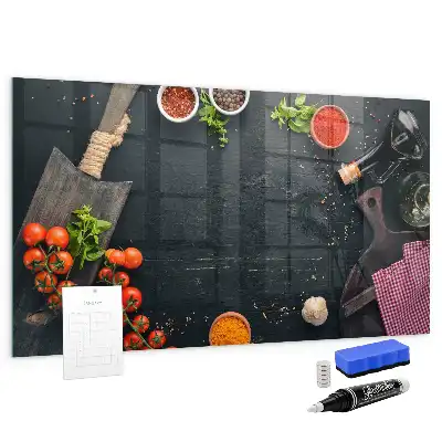 Magnetisch glazen planbord voor aan de muur bedrukt keukenaccessoire
