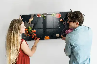 Magnetisch glazen planbord voor aan de muur bedrukt keukenaccessoire