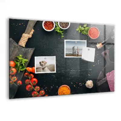 Magnetisch glazen planbord voor aan de muur bedrukt keukenaccessoire
