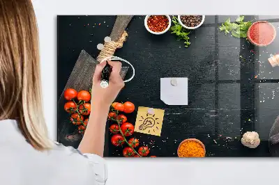 Magnetisch glazen planbord voor aan de muur bedrukt keukenaccessoire