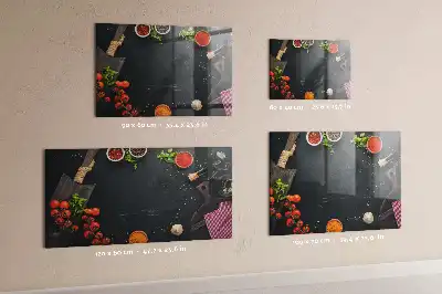 Magnetisch glazen planbord voor aan de muur bedrukt keukenaccessoire