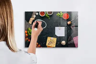 Magnetisch glazen planbord voor aan de muur bedrukt keukenaccessoire