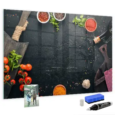 Magnetisch glazen planbord voor aan de muur bedrukt keukenaccessoire