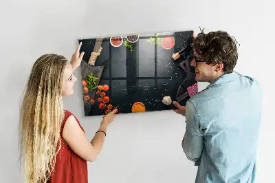 Magnetisch glazen planbord voor aan de muur bedrukt keukenaccessoire