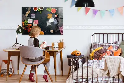 Magnetisch glazen planbord voor aan de muur bedrukt keukenaccessoire